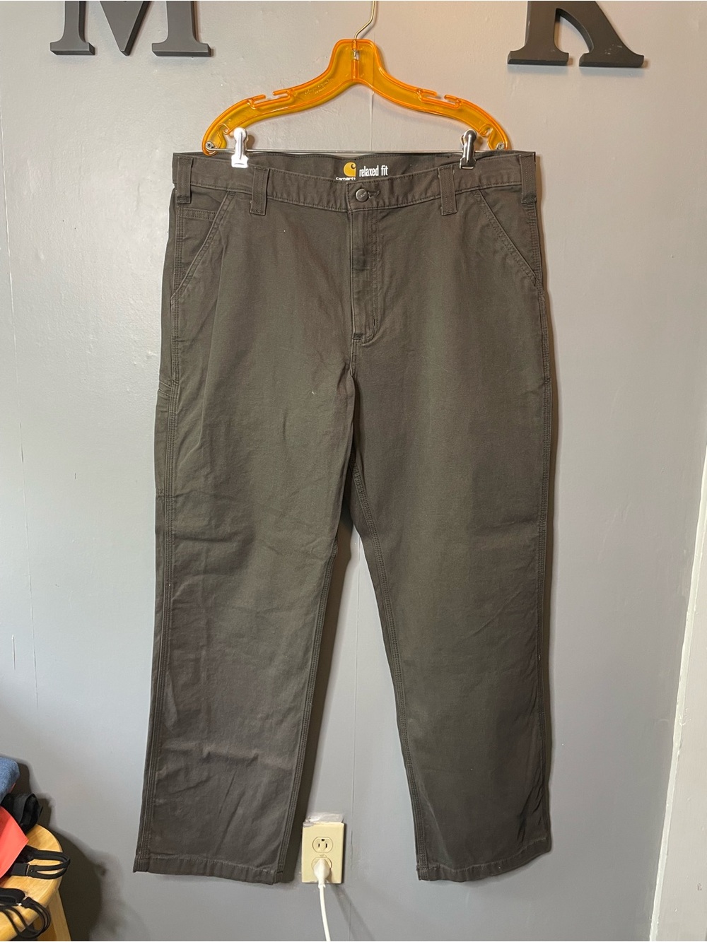 Carhartt‎ Relaxed Fit Pants 40x32 Army Green Mens Work Pant
